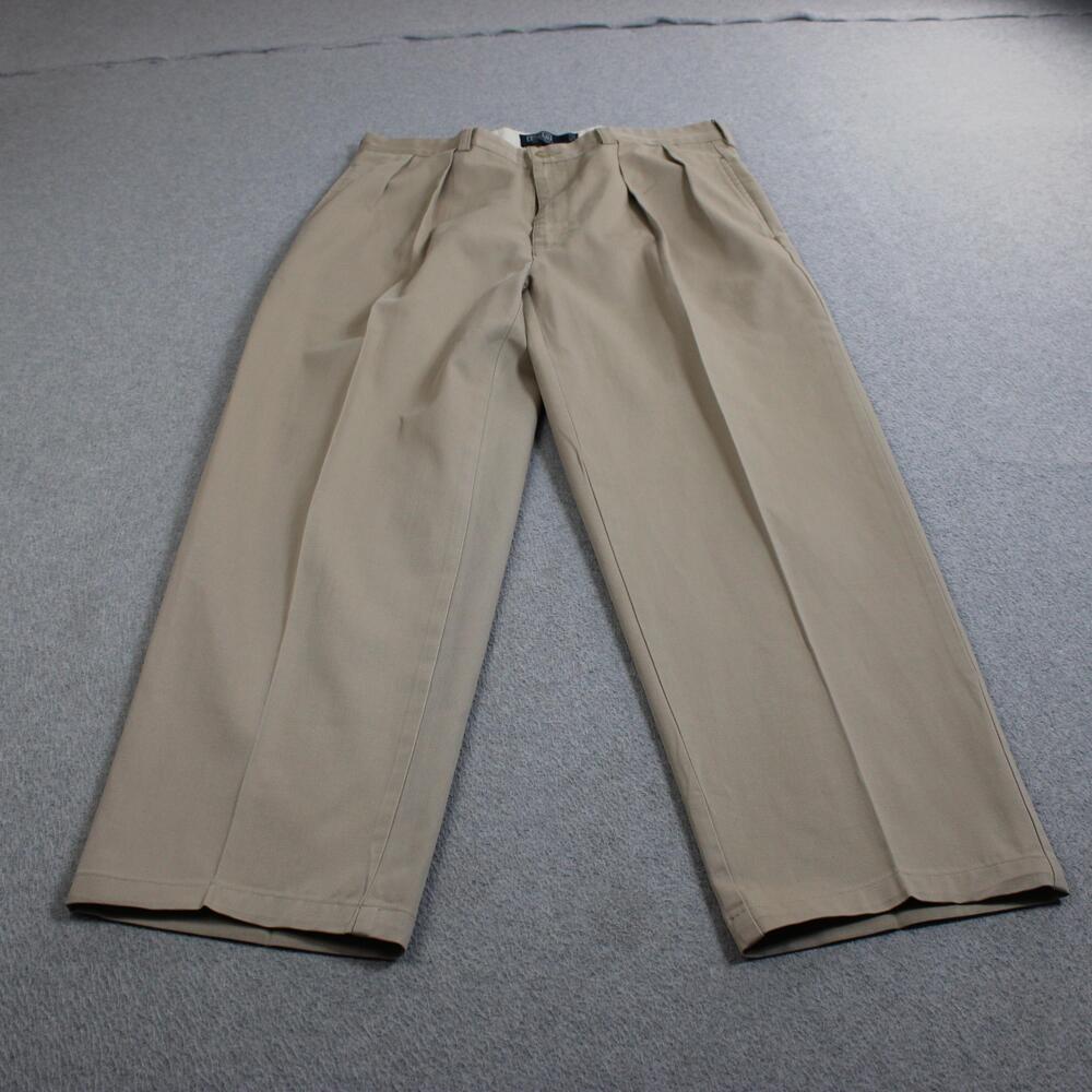 Polo Ralph Lauren Pant Men 35x33 Beige Polo Chino Andrew Pleated Office Heritage